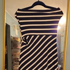 Navy and White Striped Dress